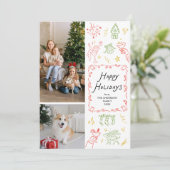 手描予測できなきアイコンHappy Holidays 2写真 シーズンカード (スタンド正面)