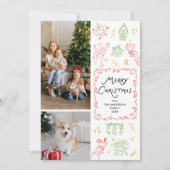 手描予測できなきアイコンMerry Christmas 2写真 シーズンカード (正面)