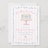 手描予測できなきケーキ食べの誕生日 招待状 (正面)