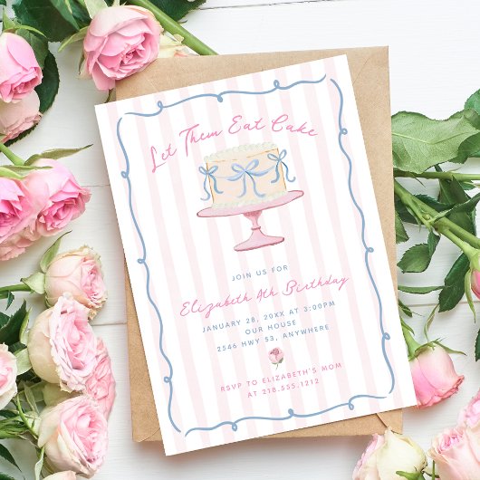 手描予測できなきケーキ食べの誕生日 招待状