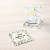 手描予測できなきドードルハッピーハローウィン ペーパーコースター (インサイチュ)