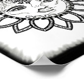 手描感動的きアートサンムーン ポスター (角)