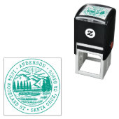 手描素朴きマウンテンラウンド差出人住所 セルフインキングスタンプ (インサイチュ)