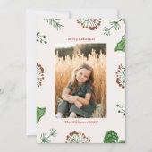 手描素朴きミストレトウパインクリスマス3写真 シーズンカード (正面)