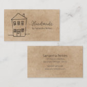手描素朴き手作りクラフト紙 名刺 (正面/裏面)