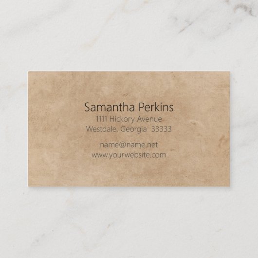 手描素朴き手作りクラフト紙 名刺 (裏面)