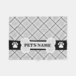 手摺りと骨パーソナライズされた犬毛布 フリースブランケット