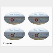 手摺り本航海で 楕円形シール (シート)