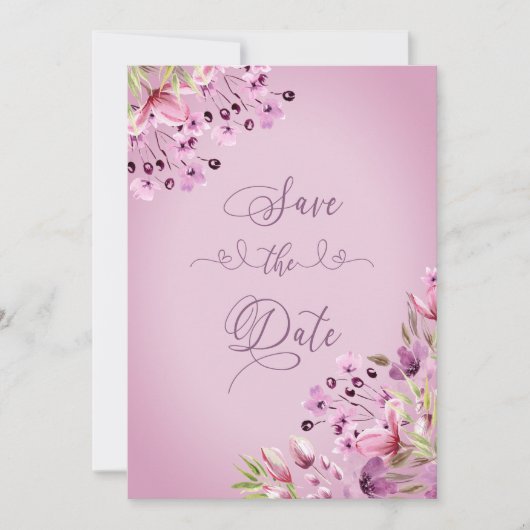 手摺り紫フローラ水色 セーブザデート (正面)