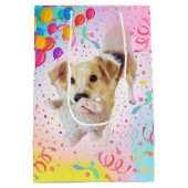 手数料のおもしろい誕生日バッグ-カラフルお祝い ミディアムペーパーバッグ (裏面)