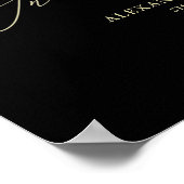 手文字で飾られた黒結婚色記念碑 ポスター (角)