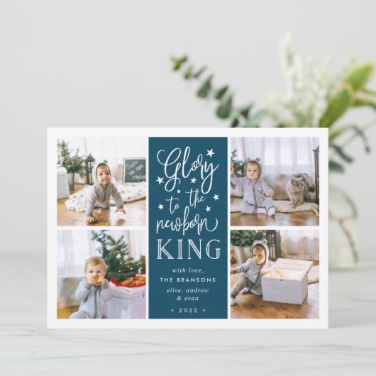 手文字の栄光 |クリスマスフォトコラージュカード シーズンカード (スタンド正面)