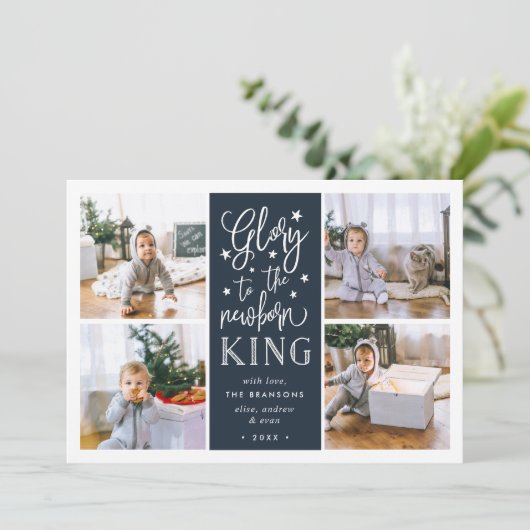 手文字の栄光 |クリスマスフォトコラージュカード シーズンカード (スタンド正面)
