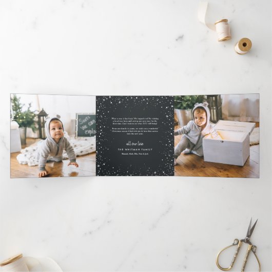 手文字の栄光 |写真数々の 三つ折りクリスマスカード (内部)