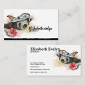 手旅カメラの絵を描花要素 名刺 (正面/裏面)