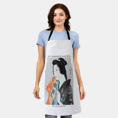 手日本の拭を持つ女性 – 橋口五葉 エプロン (着用した状態)