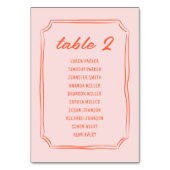 手書おもしろい結婚レトロ座席表カード テーブルナンバー (裏面)