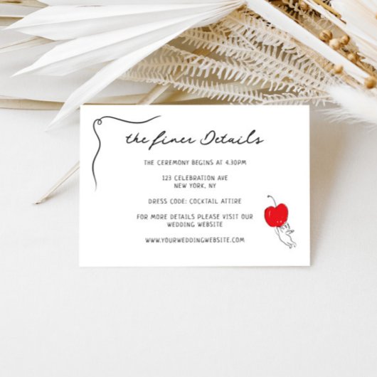 手書お洒落きさくらんぼ結婚の詳細 エンクロージャーカード