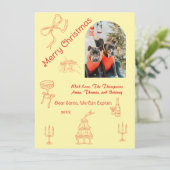 手書お洒落きのクリスマス カード (スタンド正面)