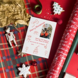 手書お洒落きのクリスマス カード