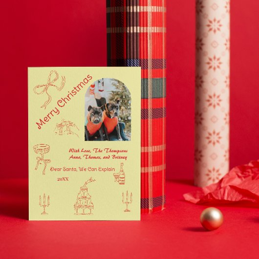 手書お洒落きのクリスマス カード