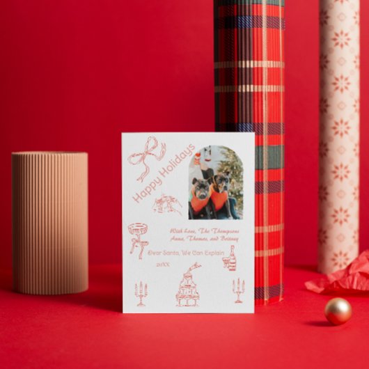 手書お洒落きのクリスマス カード