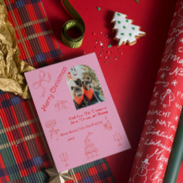 手書お洒落きのクリスマス カード