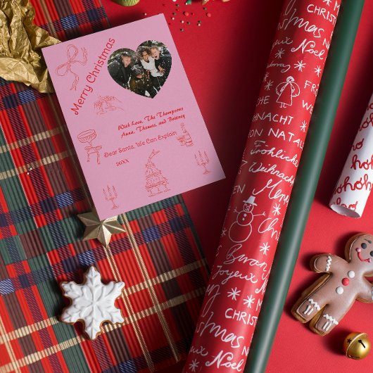 手書お洒落きのクリスマス カード