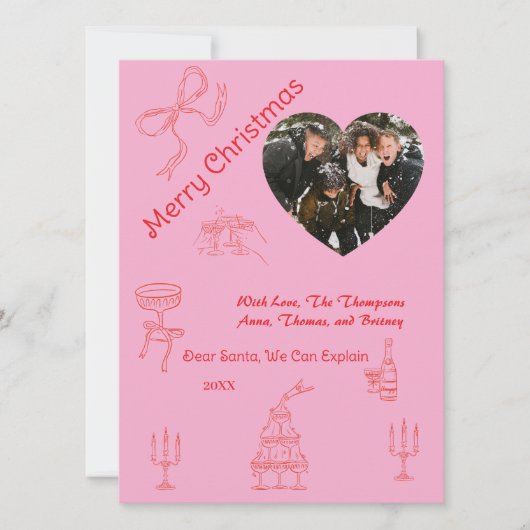 手書お洒落きのクリスマス カード (正面)