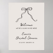 手書お洒落き予測できなの弓ウェルカムサイン ポスター (正面)