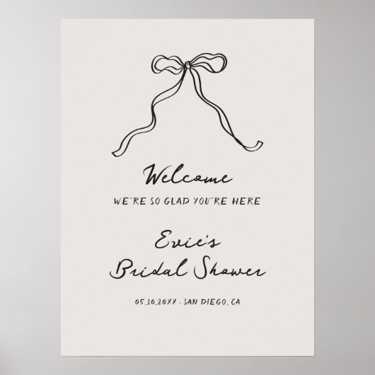 手書お洒落き予測できなの弓ウェルカムサイン ポスター (正面)