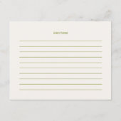 手書お洒落き予測できなブライダルシャワーレシピ エンクロージャーカード (裏面)