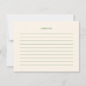 手書お洒落き予測できなブライダルシャワーレシピ 招待状 (裏面)