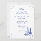 手書お洒落き図解入りの、写真付きののメ結婚ニュー 招待状 (正面)