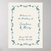 手書お洒落き図解入りの、写真付きのの印結婚記号 ポスター (正面)