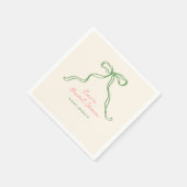 手書お洒落予測できなきボウブライダルシャワー スタンダードカクテルナプキン (角)