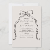 手書お洒落予測できなきボウブライダルシャワー 招待状 (正面)