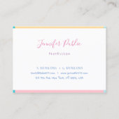 手書かわいらしモダンき名のシンプルテンプレート 名刺 (裏面)