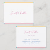 手書かわいらしモダンき名のシンプルテンプレート 名刺 (正面/裏面)