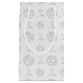 手書きあなたが必要なのは愛のパターン抱き枕 スモールペーパーバッグ