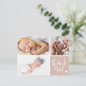 手書きありがとうお誕生日おめでとう写真 ポストカード (スタンド正面)