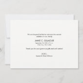 手書きありがとうスクリプトカスタムベビー写真 案内状 (裏面)