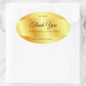 手書きありがとう文字金ゴールドルックテンプレート 楕円形シール (バッグ)