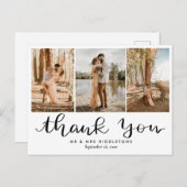 手書きありがとう | モダン結婚写真 ポストカード (正面/裏面)
