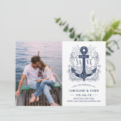 手書きいかり写真Save the Date Card セーブザデート (スタンド正面)