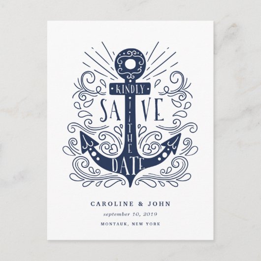 手書きいかり日付の保存 案内ポストカード (正面)