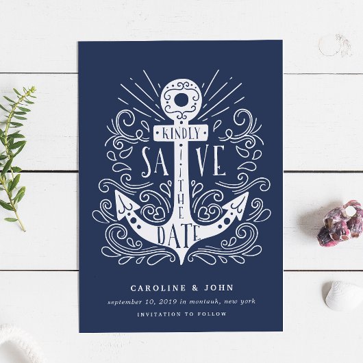 手書きいかり日付カードの保存 セーブザデート