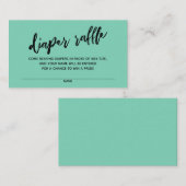 手書きおむつラッフルチケットルカイトグリーン エンクロージャーカード (正面/裏面)