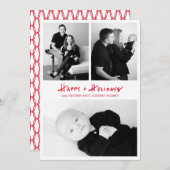 手書きおめでと休日の写真数々のカード シーズンカード (正面/裏面)