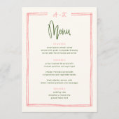 手書きおもしろいカラフルピンクと緑のフラットメニュー メニュー (正面)